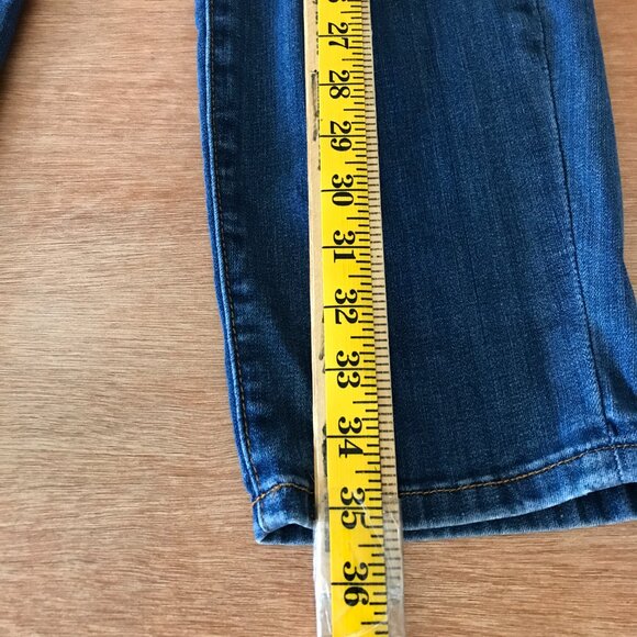 Judy Blue Boyfriend Fit Jeans Women 7/28 Blue Mid Rise Distressed Pull On 17248 - Picture 7 of 15